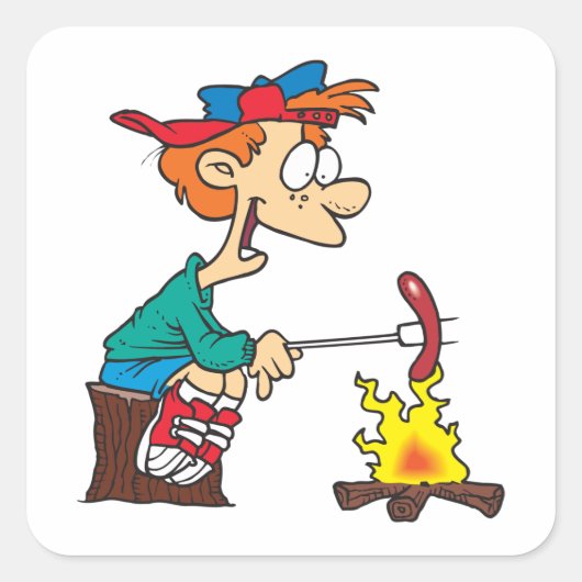 Kochen am Campo Quadratischer Aufkleber (Vorderseite)