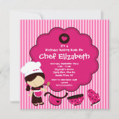 Kochen Backwaren Geburtstagsparty Einladung (Vorderseite)