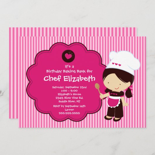 Kochen Backwaren Geburtstagsparty Einladung (Vorne/Hinten)