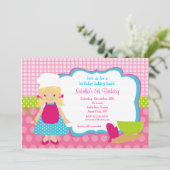 Kochen Backwaren Geburtstagsparty Einladungen (Stehend Vorderseite)