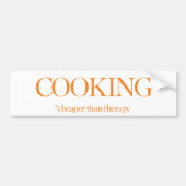 Kochen billiger als Therapie Autoaufkleber (Vorne)