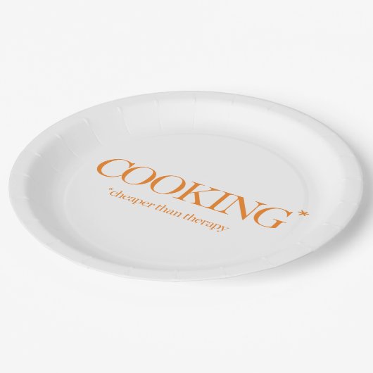 Kochen billiger als Therapie Pappteller (Schrägansicht)