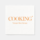 Kochen billiger als Therapie Serviette (Vorderseite)