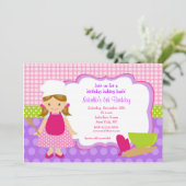 Kochen der Backen-Geburtstags-Party Einladungen (Stehend Vorderseite)