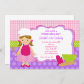 Kochen der Backen-Geburtstags-Party Einladungen (Vorne/Hinten)