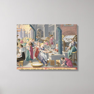 Kochen der Kokons, um das Chrysalids zu zerstören Leinwanddruck