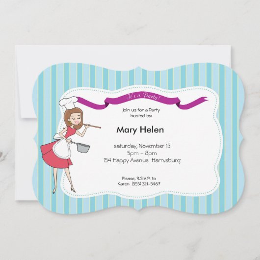 Kochen der Party-Topf-Glück-personalisierten Einladung (Vorderseite)