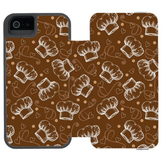 Kochen des Musters mit Kochshut Incipio iPhone Geldbeutel-Hülle (Folio Geöffnet)