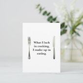 Kochen & Essen Postkarte (Stehend Vorderseite)