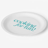 Kochen für Spaß Pappteller (Schrägansicht)