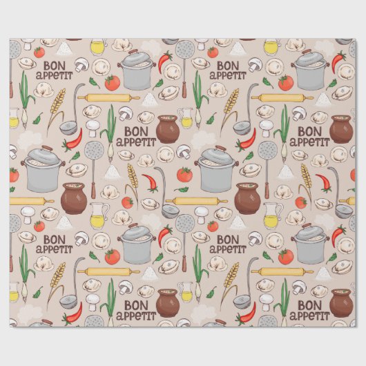 Kochen Geschenkpapier (Flach)