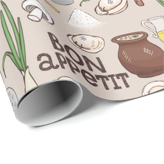 Kochen Geschenkpapier (Rolleneckpunkt)