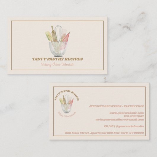 Kochen Holz Rustikale Bäckerei Zuhause gemacht Visitenkarte (Vorne/Hinten)