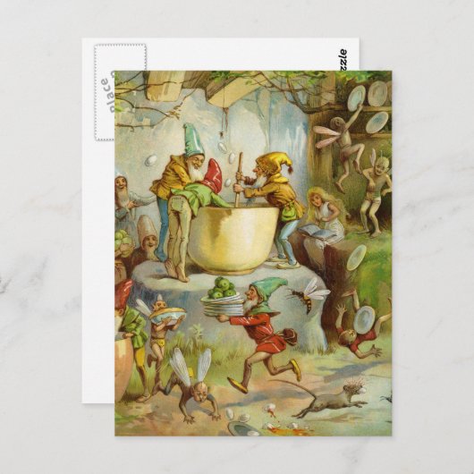 Kochen in der Gnome-Küche Postkarte (Vorne/Hinten)