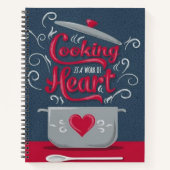 Kochen ist ein Herz Notizblock (Vorderseite)