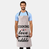 Kochen ist ein lustiger Slogan für Liebe Schürze (Getragen)