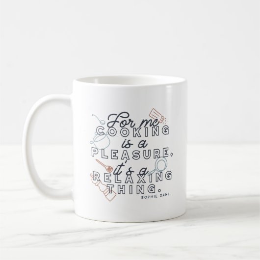 Kochen ist eine angenehme Sache Typografie II Kaffeetasse (Links)