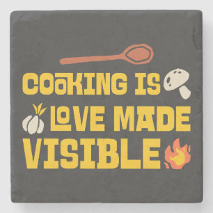 Kochen ist Liebe, die sichtbar wird Steinuntersetzer