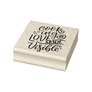 Kochen ist Liebe sichtbar gemacht Gummistempel