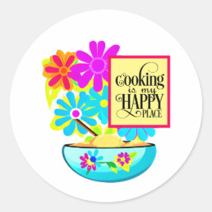 Kochen ist mein Happy Place Floral Sticker