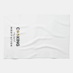 Kochen ist meine Art Meditation - Funny Kitchen Geschirrtuch