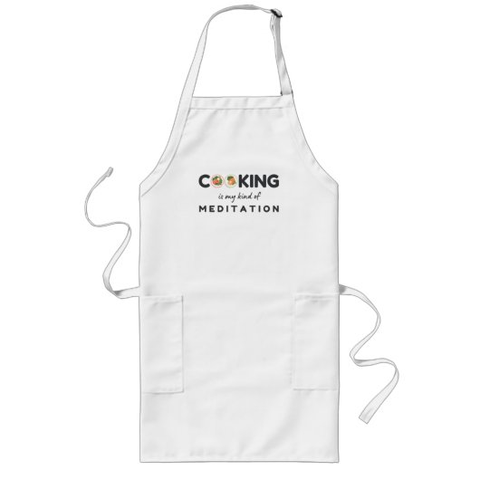 Kochen ist meine Art Meditation - Funny Kitchen Lange Schürze (Vorne)