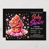 Kochen Kleine Muffin Girl Babydusche Einladung (Vorne/Hinten)