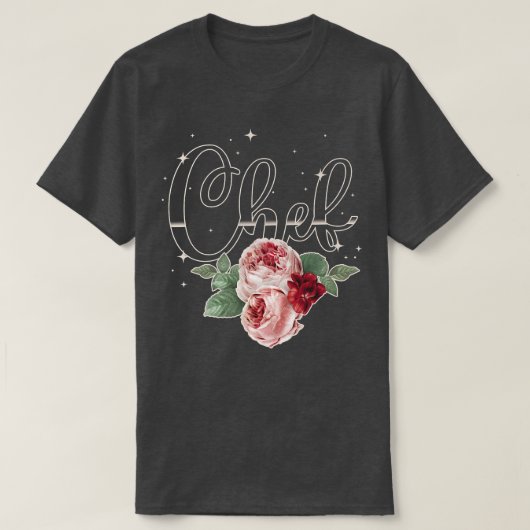 Kochen Koch Rose Blume Floral Küche Koch T-Shirt (Design vorne)