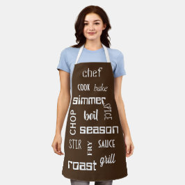 Kochen Koch Worte braun Schürze