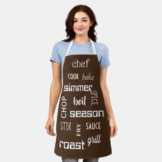 Kochen Koch Worte braun Schürze (Getragen)