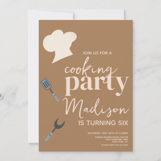 Kochen Köche Geburtstagsparty Einladung (Vorderseite)