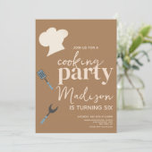 Kochen Köche Geburtstagsparty Einladung (Stehend Vorderseite)