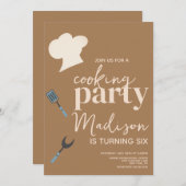 Kochen Köche Geburtstagsparty Einladung (Vorne/Hinten)