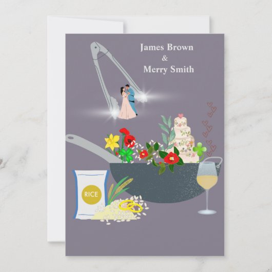 Kochen Köstliche Zeremonie der Liebe Hochzeit Einladung (Vorderseite)
