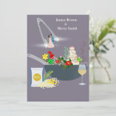 Kochen Köstliche Zeremonie der Liebe Hochzeit Einladung (Stehend Vorderseite)