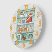 Kochen Küche personalisieren Rustikal Große Wanduhr (Winkel)