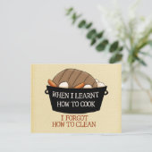 Kochen lernen postkarte (Stehend Vorderseite)