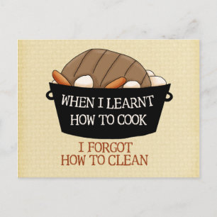 Kochen lernen postkarte