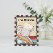 Kochen Maus Cartoon Spaß Postkarte (Stehend Vorderseite)