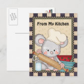Kochen Maus Cartoon Spaß Postkarte (Vorne/Hinten)