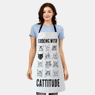 Kochen mit Cattitude - Originale Katzenzeichnungen Schürze