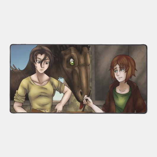 Kochen mit Dinosauriern Schreibtischunterlage (Vorderseite)