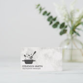 Kochen mit Gewürzen | Marble Business Card Visitenkarte (Stehend Vorderseite)