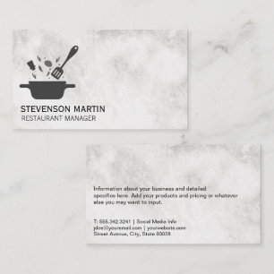 Kochen mit Gewürzen   Marble Business Card Visitenkarte