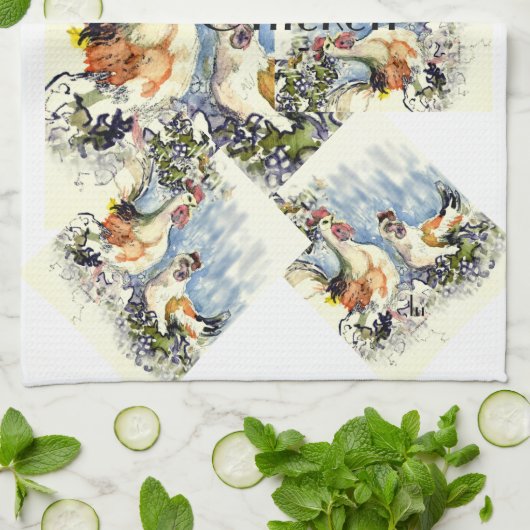 Kochen mit Huhn Geschirrtuch (Gefaltet)