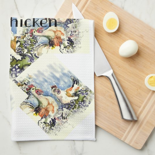 Kochen mit Huhn Geschirrtuch (Viertel Falte)