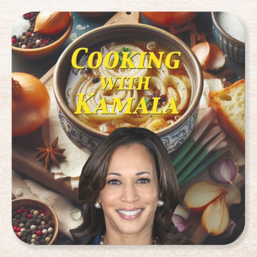 Kochen mit Kamala Rechteckiger Pappuntersetzer (Vorderseite)