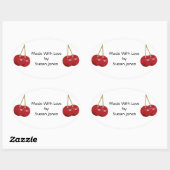 Kochen mit Kirschen Ovaler Aufkleber (Blatt)