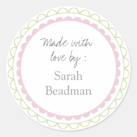 Kochen mit Liebe auf dem Etikett Runder Aufkleber (Vorderseite)