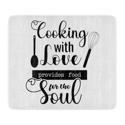 Kochen mit Liebe bietet Essen für das Soul Schneidebrett (Vorderseite)